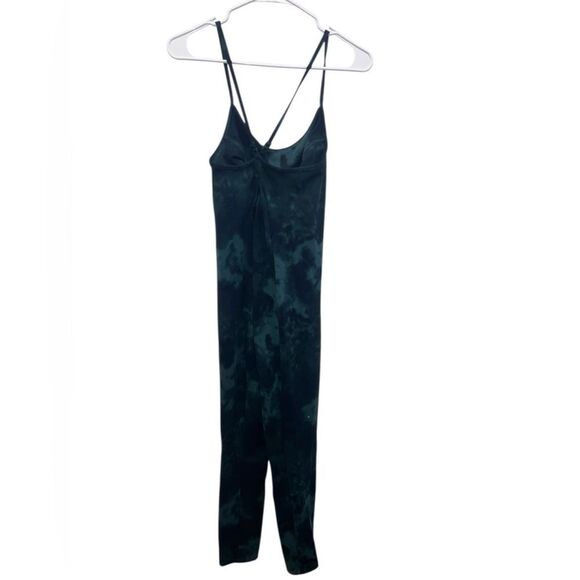 Victoria's Secret Deep Green & Black Tie dye Soft Jumpsuit Scoop Back Medium 716 - Picture 3 of 9